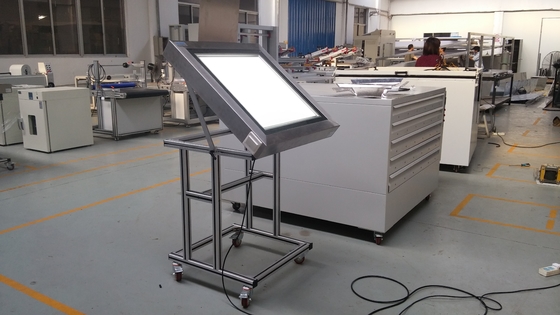 Caja de iluminación para serigrafía, mesa de control de serigrafía, dispositivo de control de calidad de serigrafía